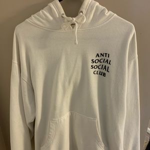 White anti social social club hoodie medium